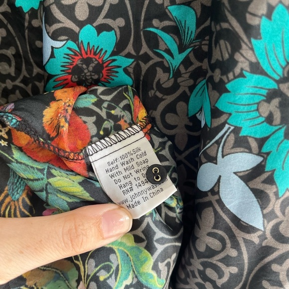 JOHNNY WAS Kennedy Mixed Print Silk Tunic Size XS - Picture 10 of 11